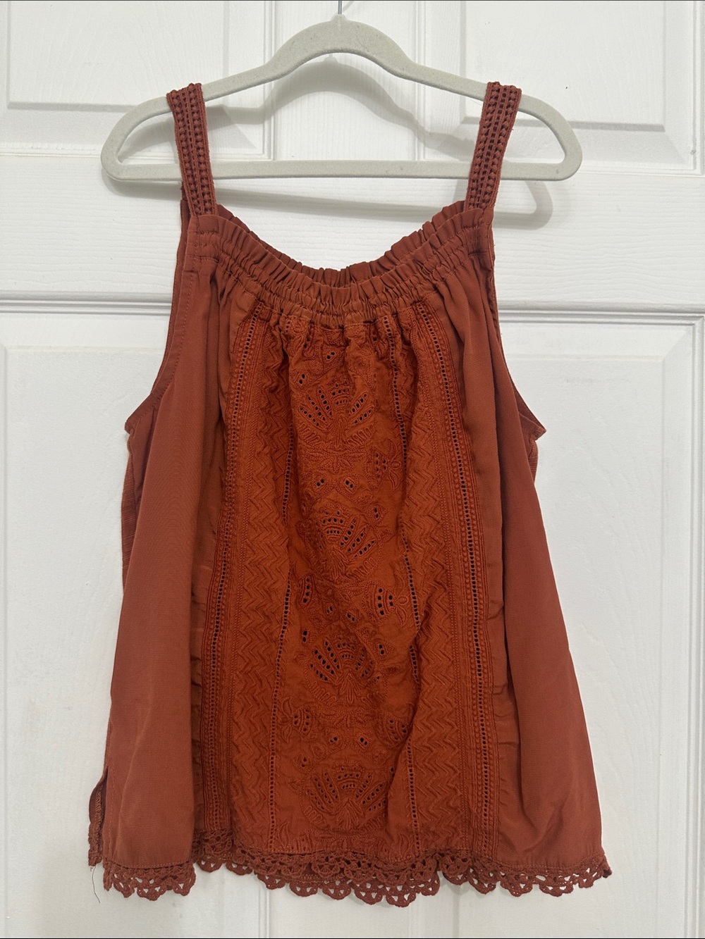 Democracy Rust Crochet-Detail Sleeveless Camisole